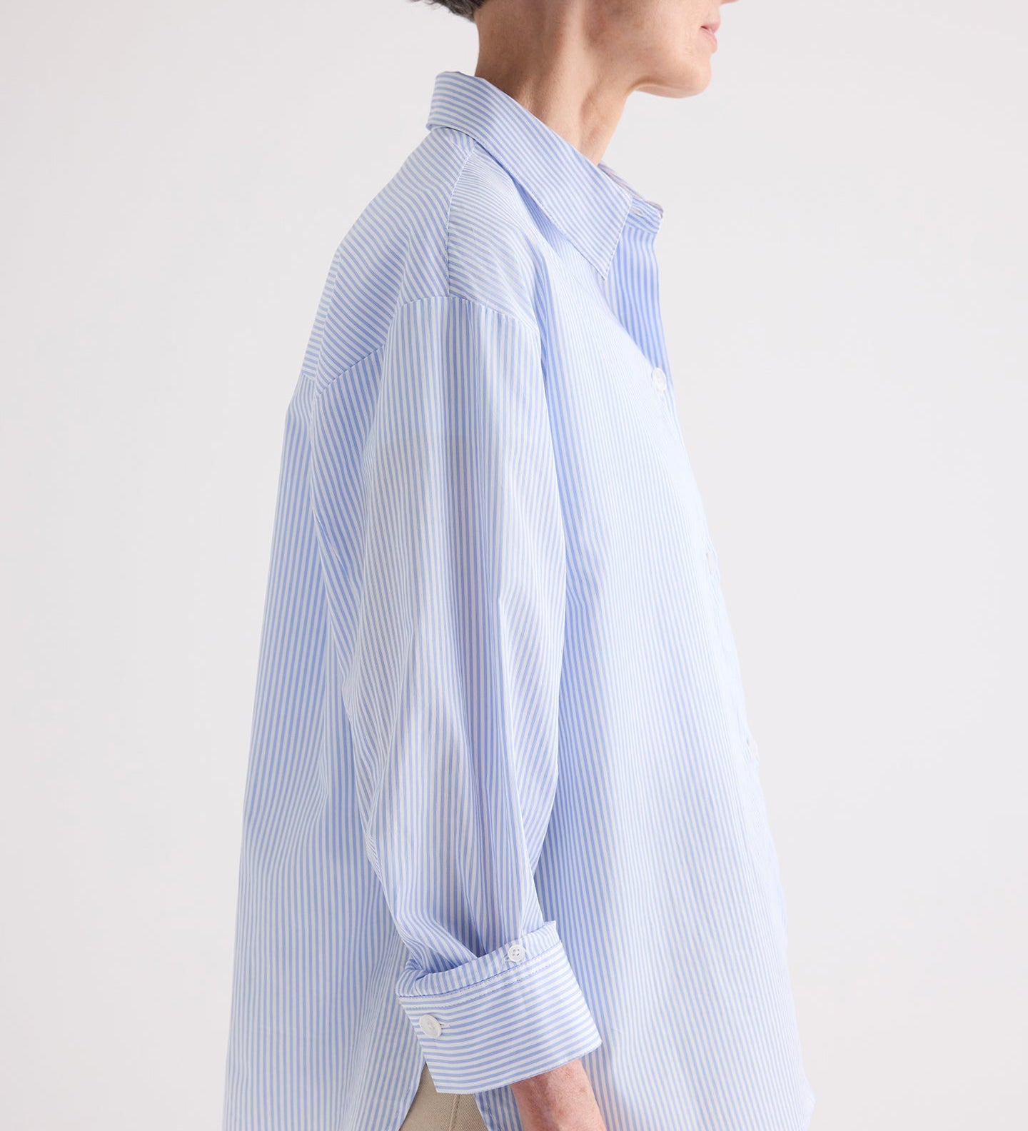 TWP - Newest Earl Shirt in Mini Banker Stripe