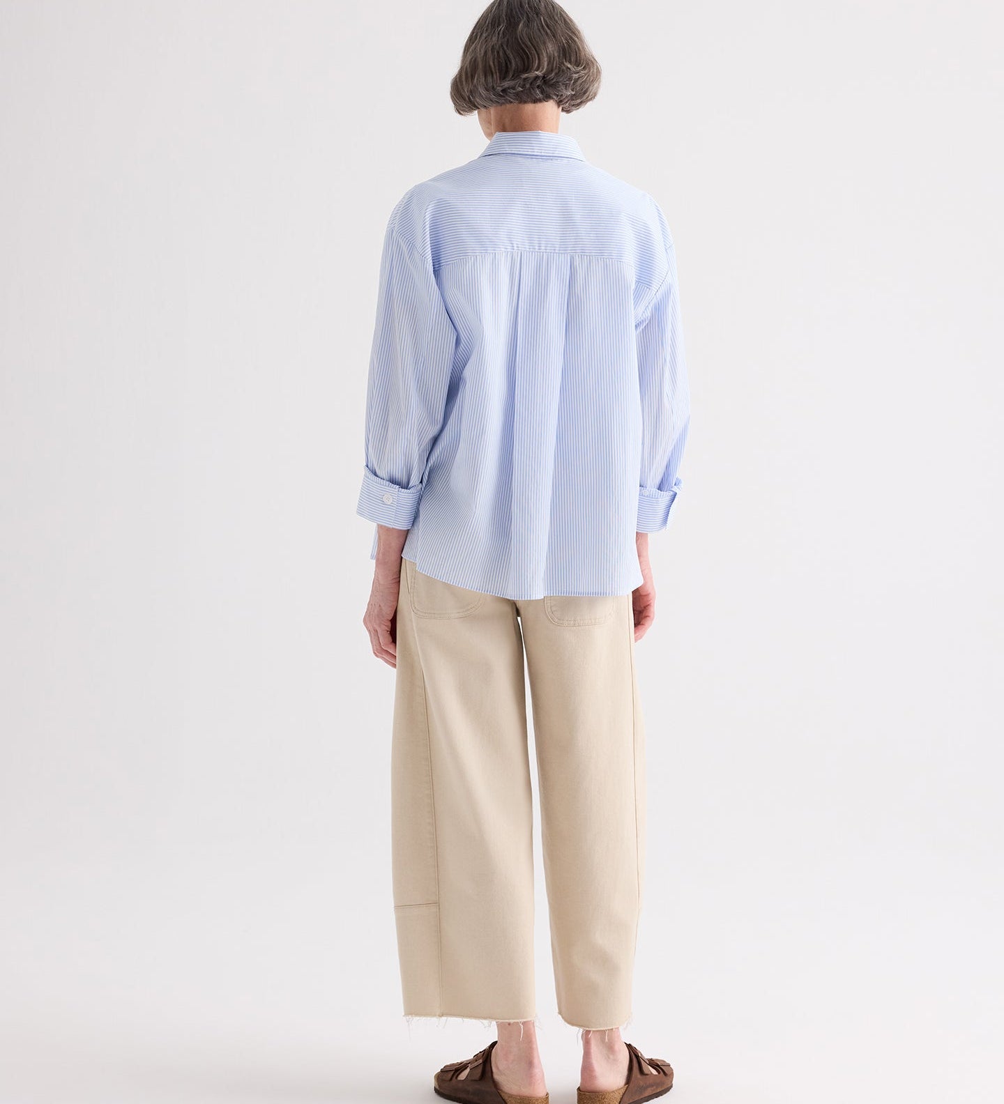 TWP - Newest Earl Shirt in Mini Banker Stripe