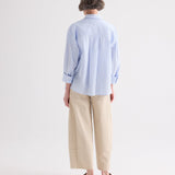 TWP - Newest Earl Shirt in Mini Banker Stripe