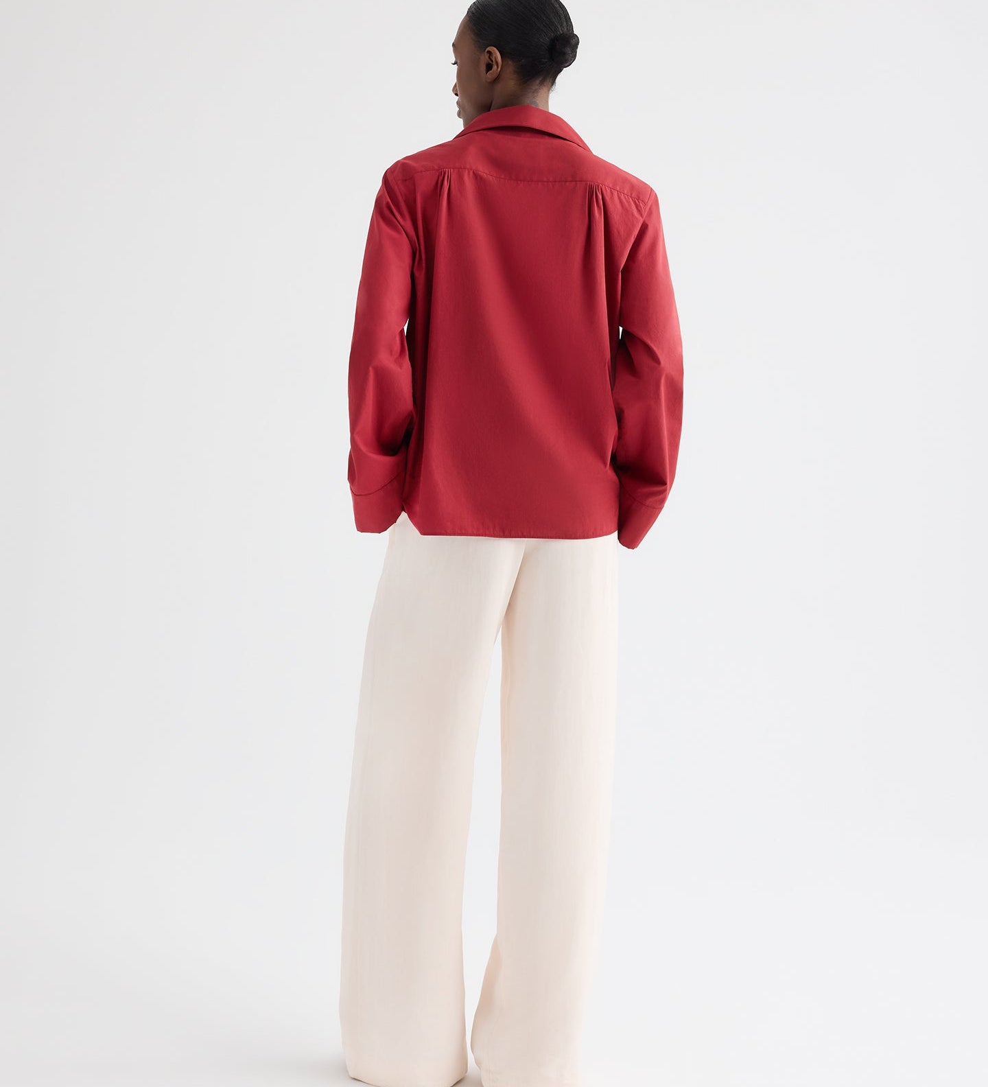 TWP - Deep V Relaxed Shirt in Superfine Cotton