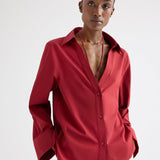 TWP - Deep V Relaxed Shirt in Superfine Cotton
