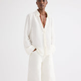 TWP - Deep V Relaxed Shirt in Linen Silk