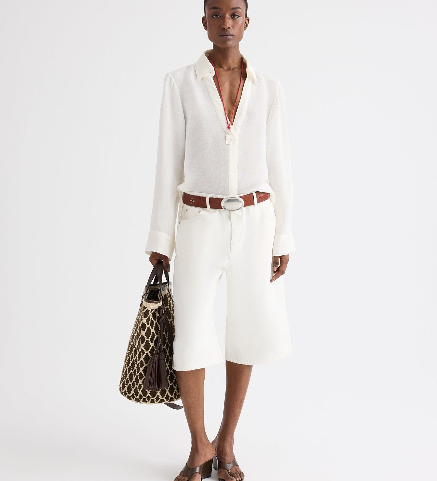 TWP - Deep V Relaxed Shirt in Linen Silk