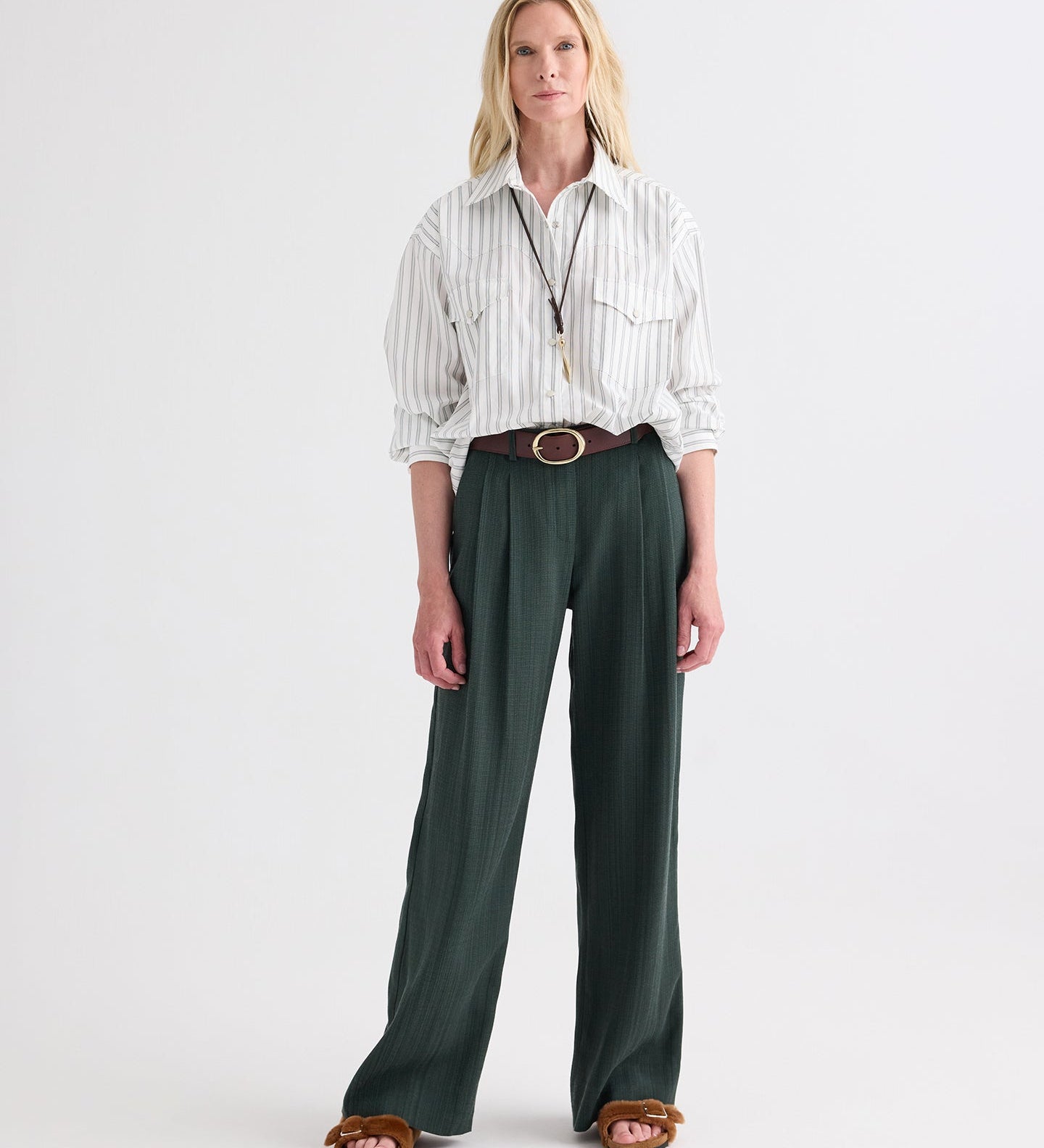 TWP - Highway Man Shirt in Mixed Hairline Cotton Stripe