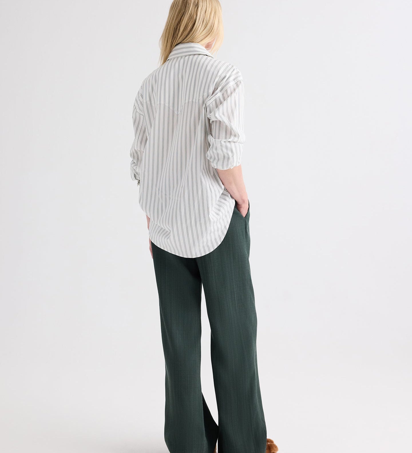 TWP - Highway Man Shirt in Mixed Hairline Cotton Stripe
