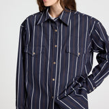 TWP - Highway Man Shirt in Cotton Stripes