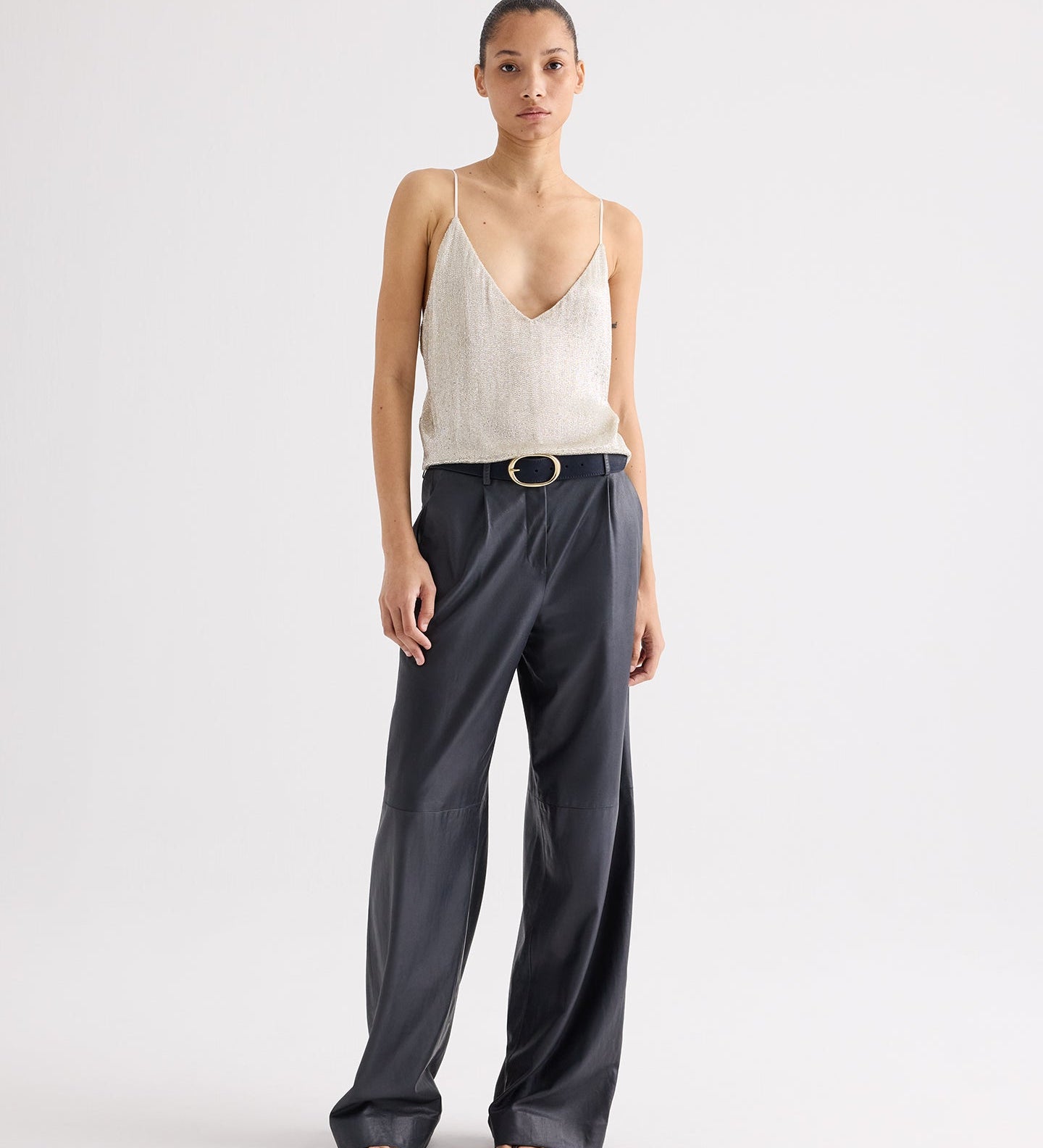 TWP - Simple Cami Top in Bugle Beads