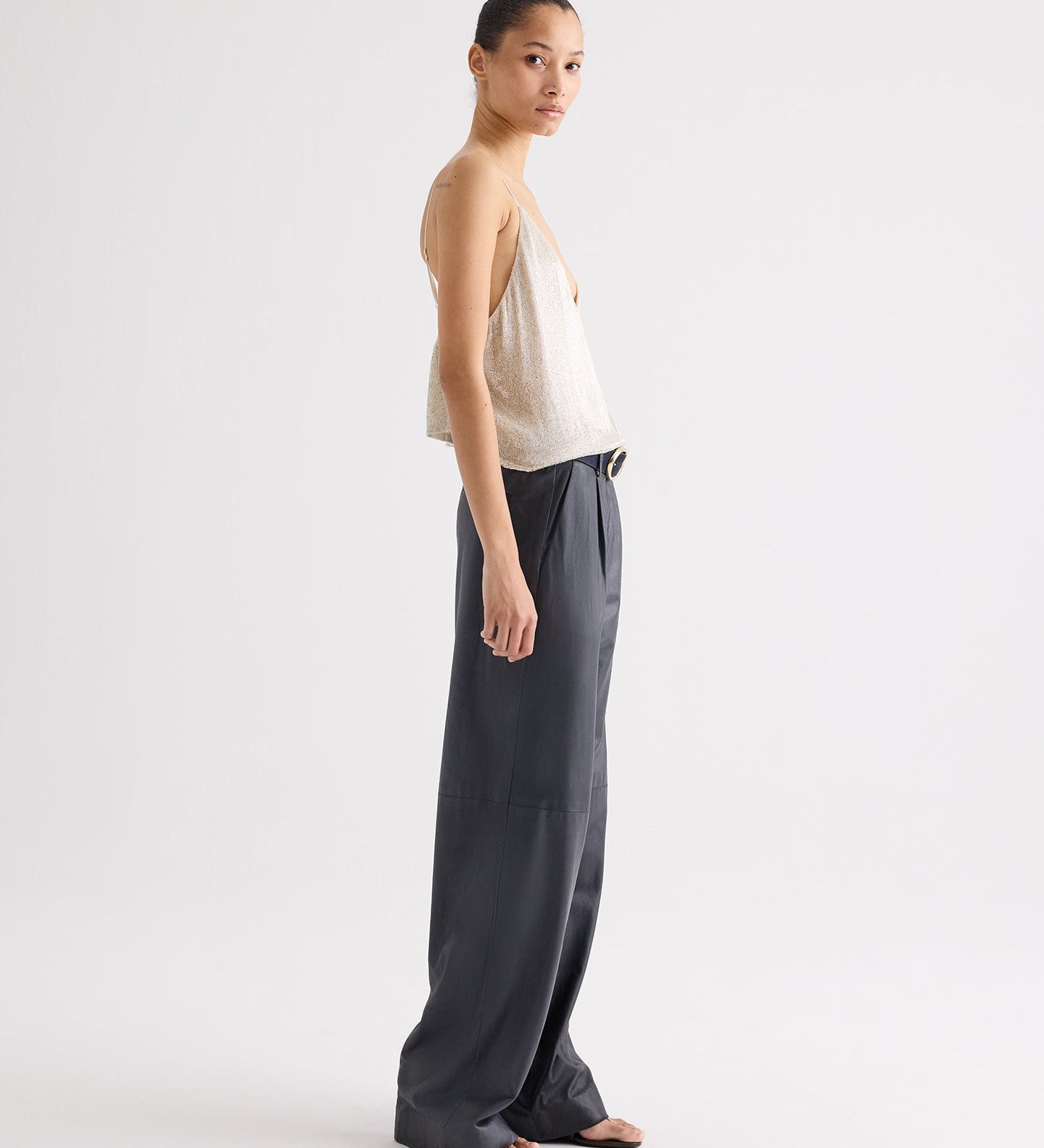 TWP - Simple Cami Top in Bugle Beads