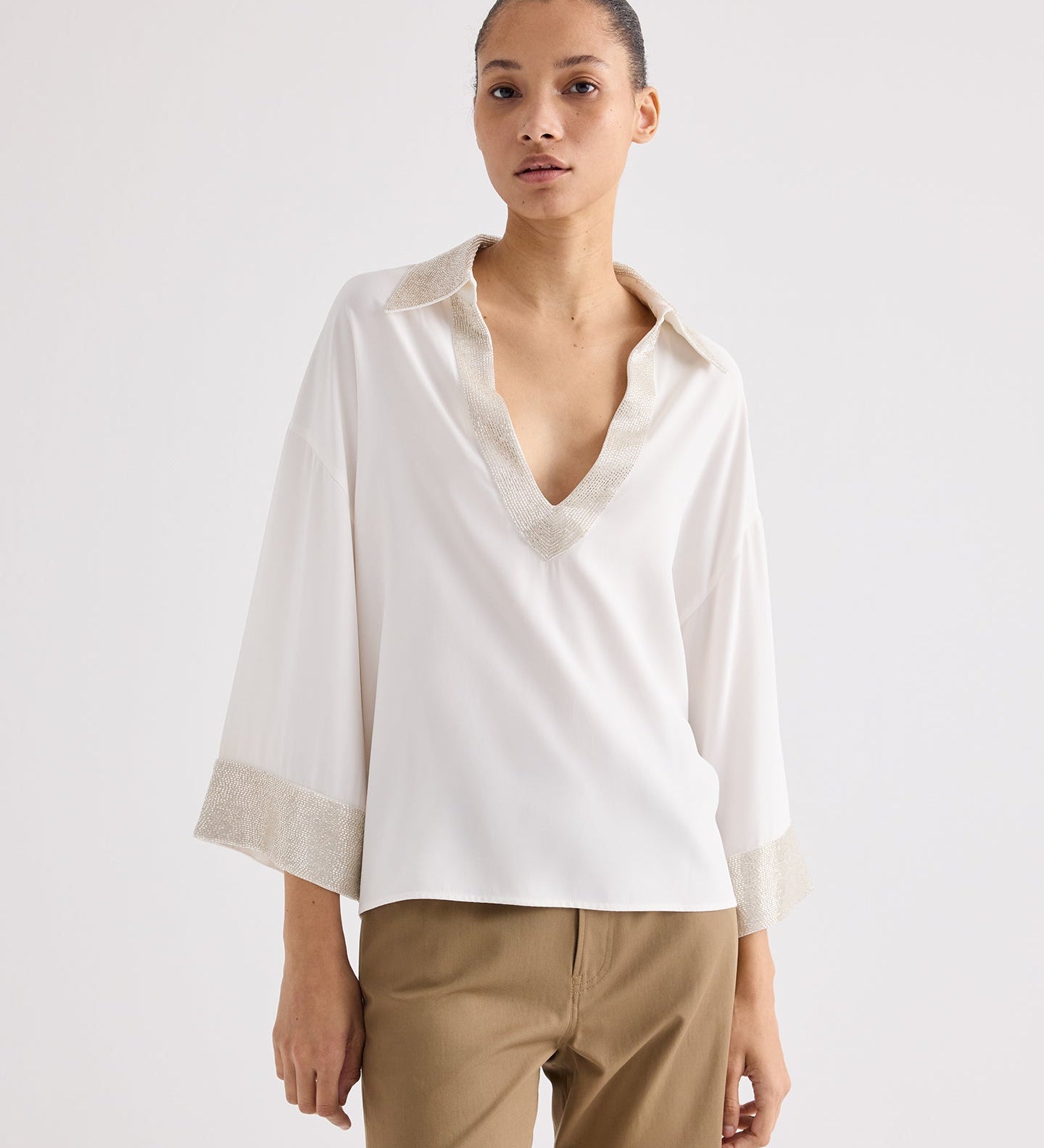 TWP - C Top in Crepe Back Satin