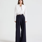 TWP - Cb Top with Tie in Cotton Poplin