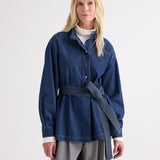 TWP - Denim Tamzin Wrap Jacket in Denim Shirting