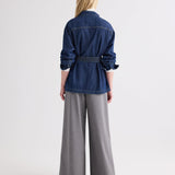 TWP - Denim Tamzin Wrap Jacket in Denim Shirting