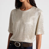 TWP - Beaded Tee in Hand Cut Bugle Beads