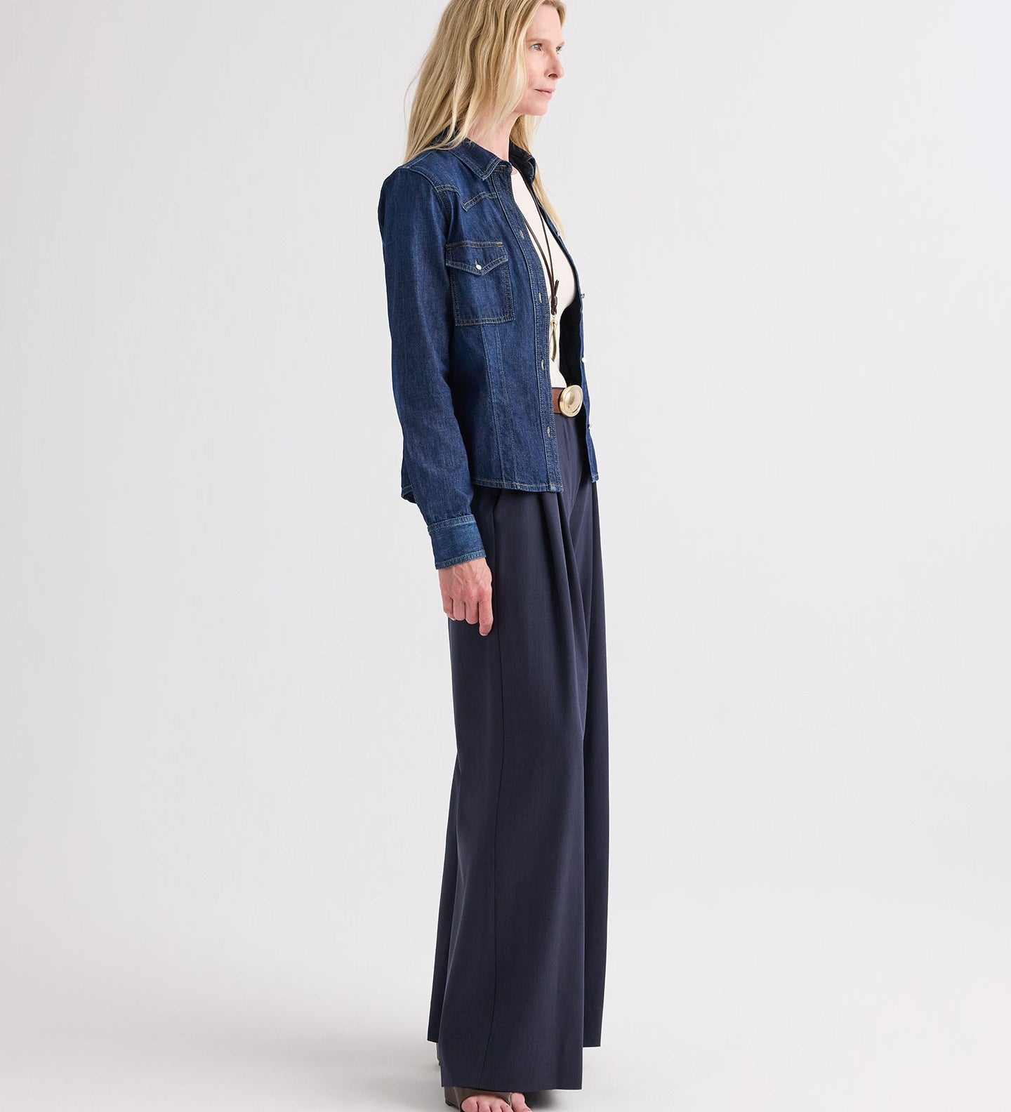 TWP - Mustang Sally with Snaps in Denim Shirting