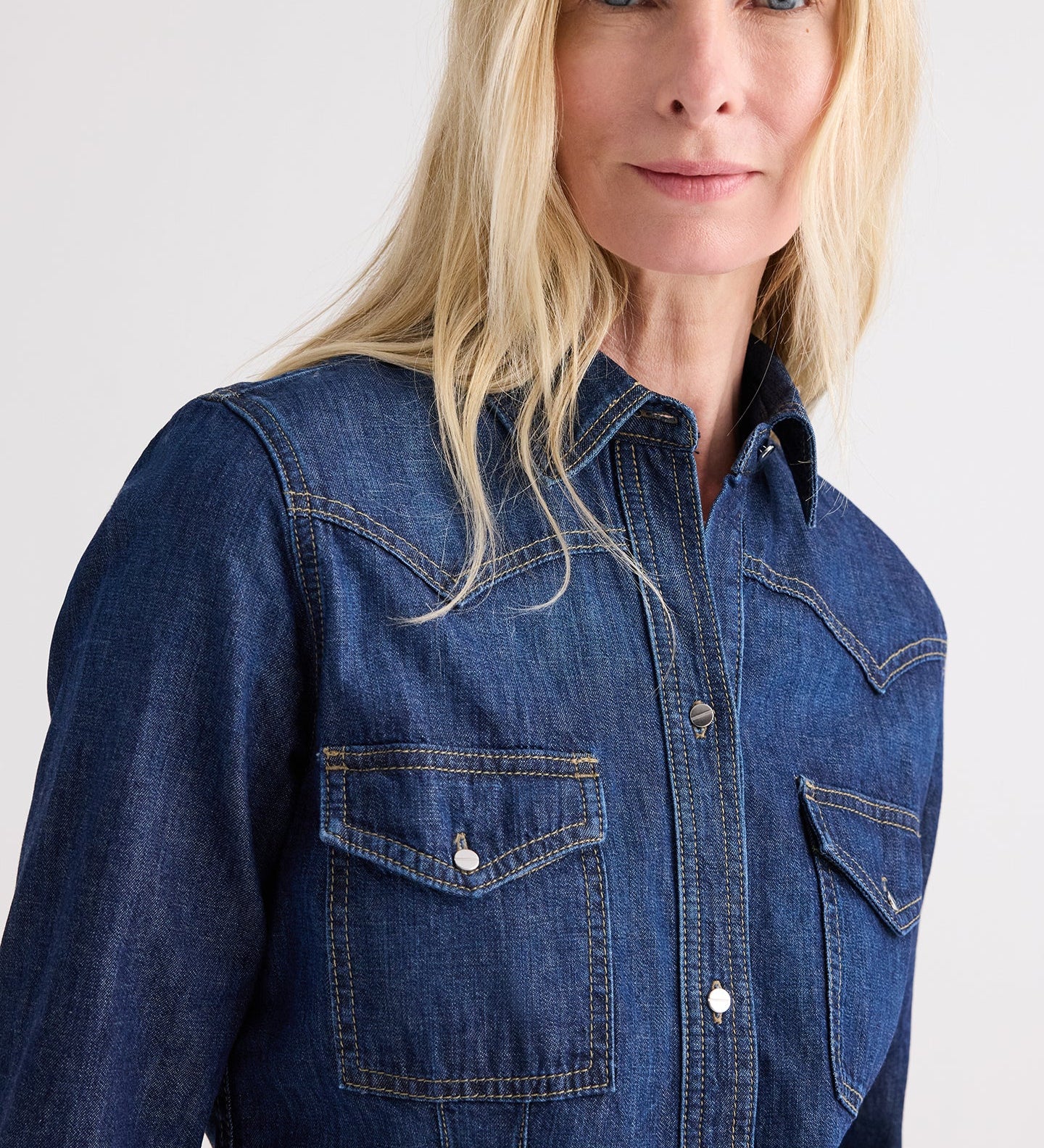 TWP - Mustang Sally with Snaps in Denim Shirting