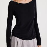 TWP - Off Shoulder Long Sleeve Top in Stretch Jersey