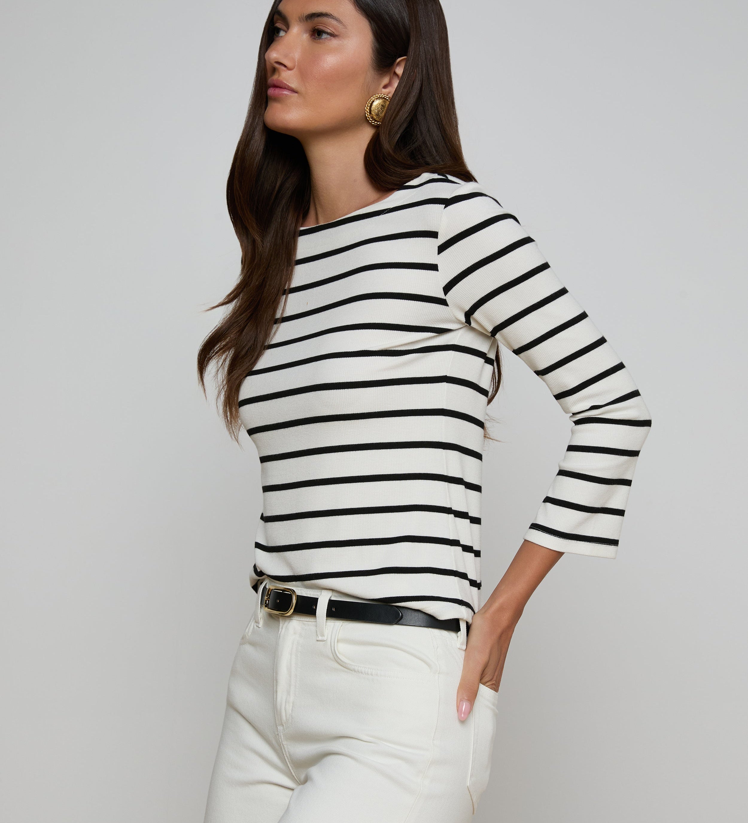 L'AGENCE - Lucille Striped Boatneck Top