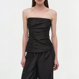Simkhai - Emerson Ruched Taffeta Bustier Top