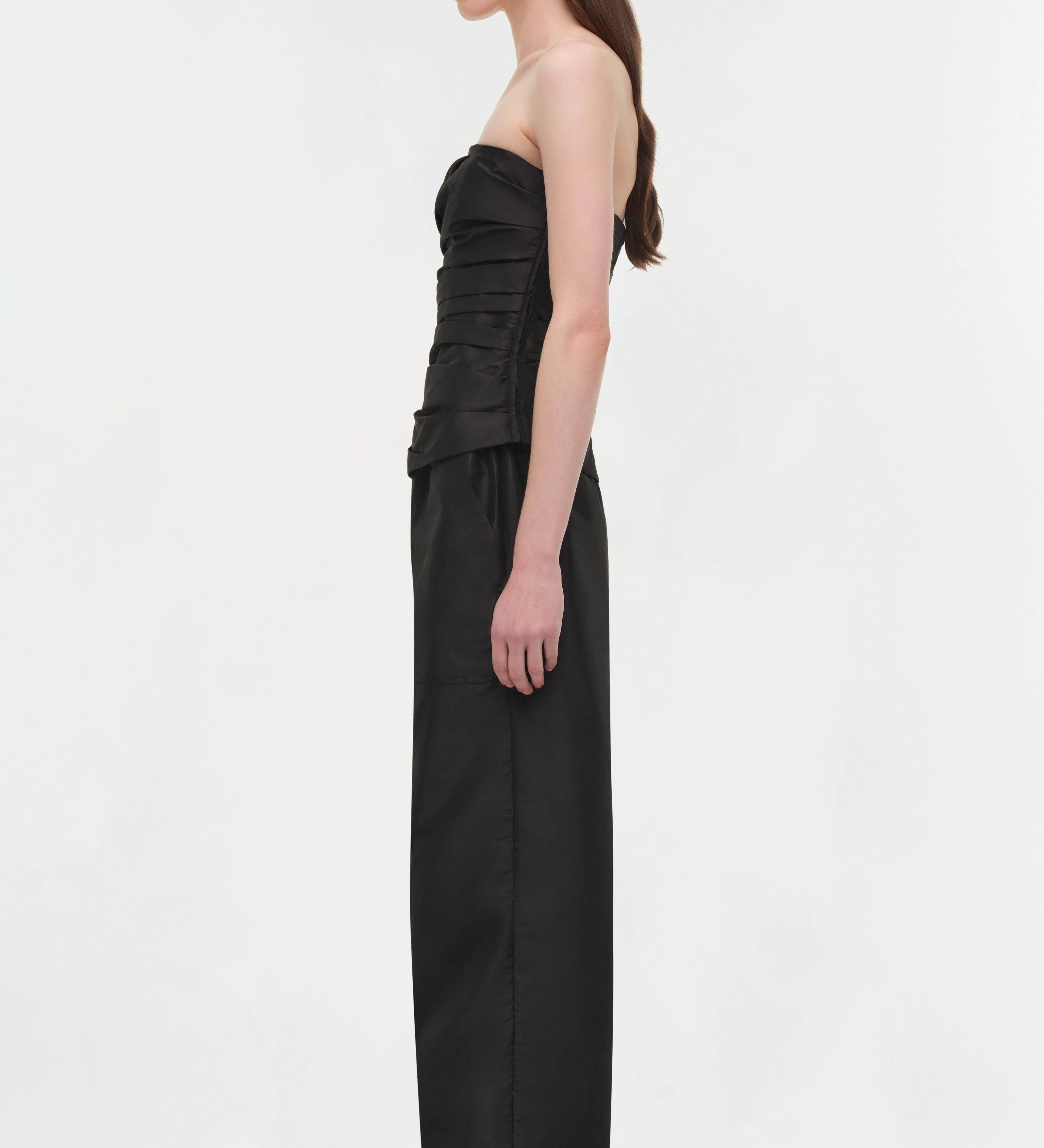Simkhai - Emerson Ruched Taffeta Bustier Top
