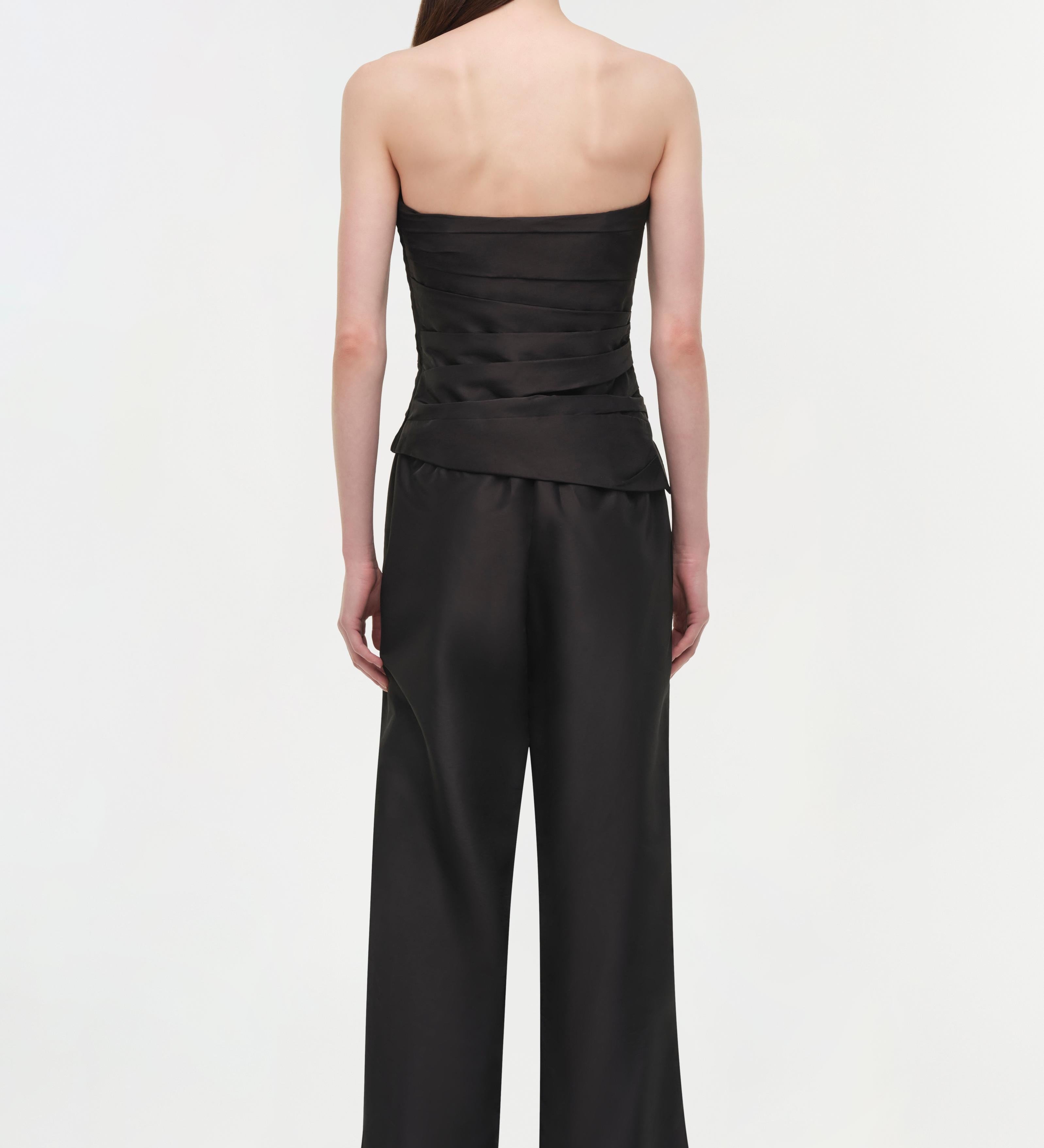 Simkhai - Emerson Ruched Taffeta Bustier Top