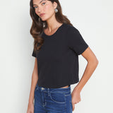 L'AGENCE - Donna Cotton Cropped Tee