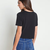 L'AGENCE - Donna Cotton Cropped Tee