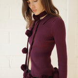 Conner Ives - The Pom Pom Scarf - Burgundy