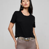 L'AGENCE - Stormy Cropped Cotton Tee