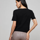 L'AGENCE - Stormy Cropped Cotton Tee