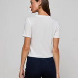 L'AGENCE - Stormy Cropped Cotton Tee