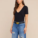 L'AGENCE - Brianna Cotton V - Neck Tee