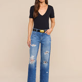 L'AGENCE - Brianna Cotton V - Neck Tee