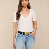 L'AGENCE - Brianna Cotton V - Neck Tee