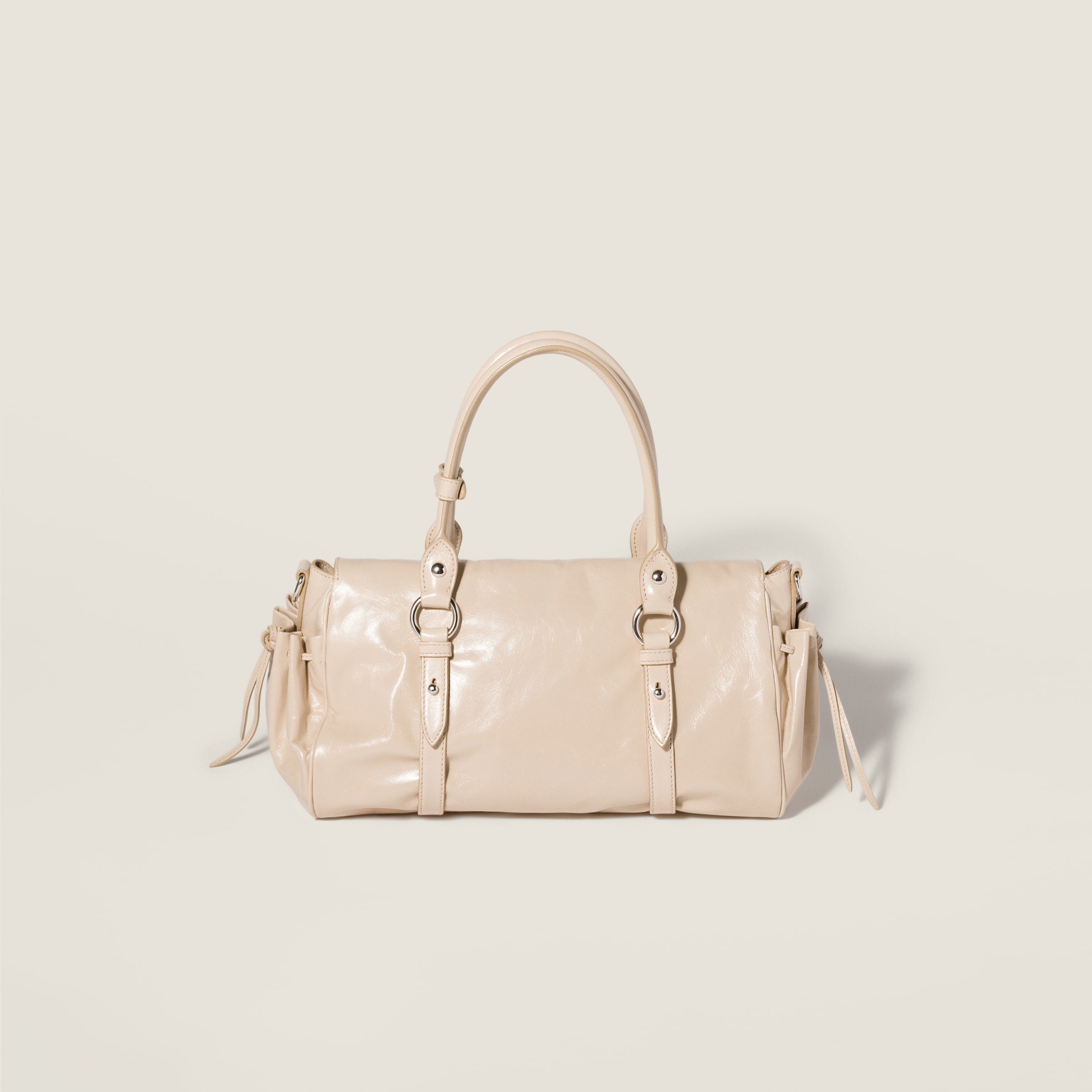 Shiny leather handbag