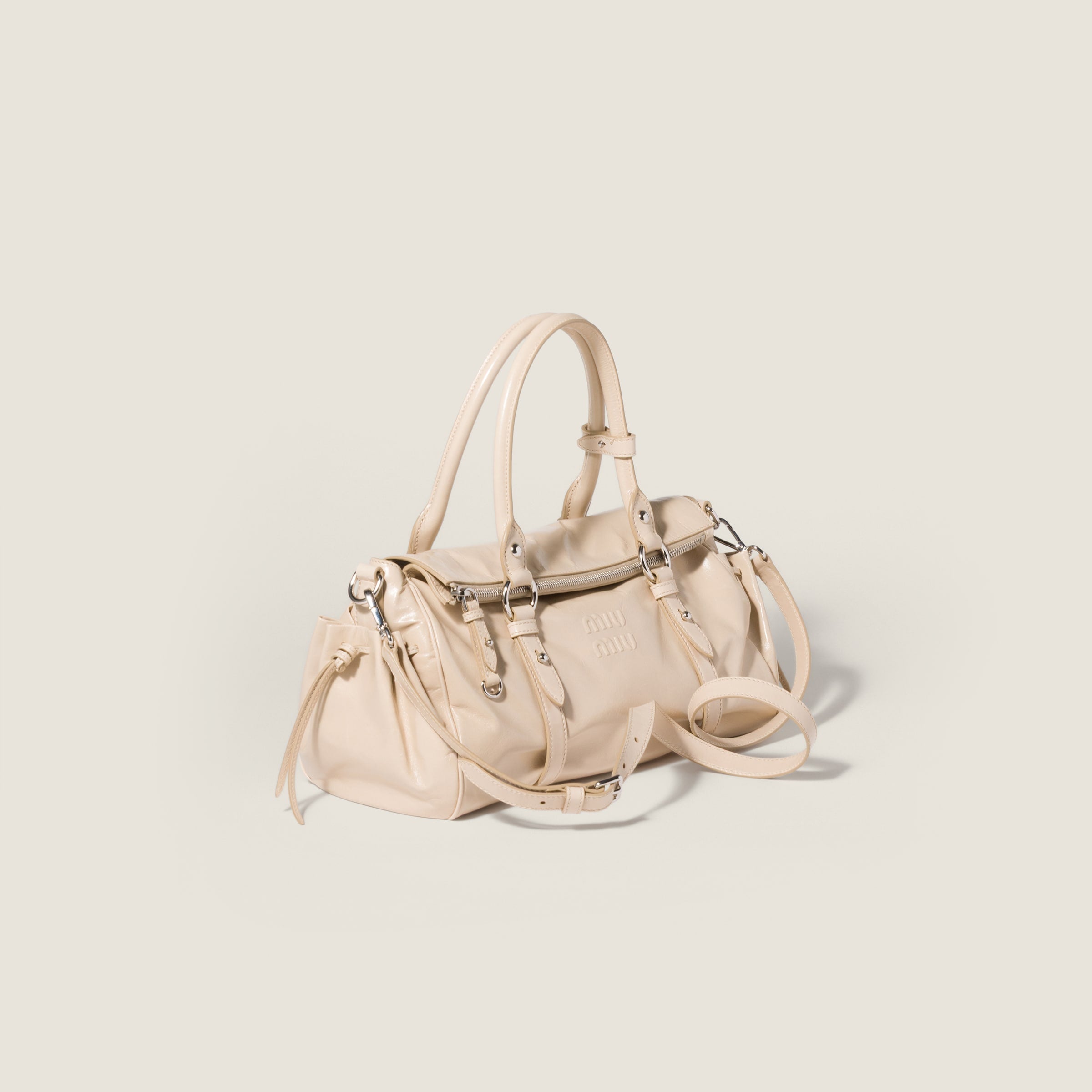 Shiny leather handbag