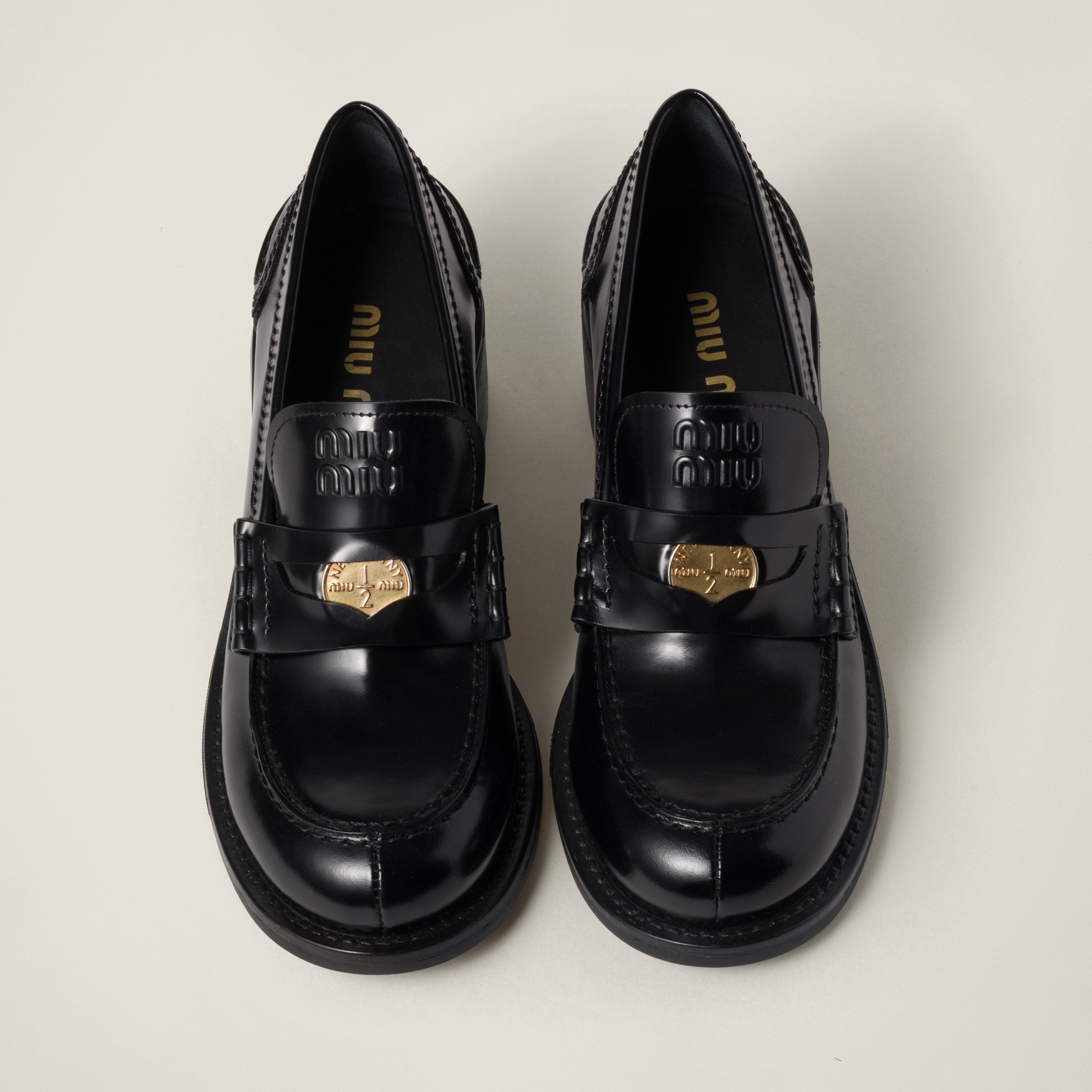 Brushed leather loafers