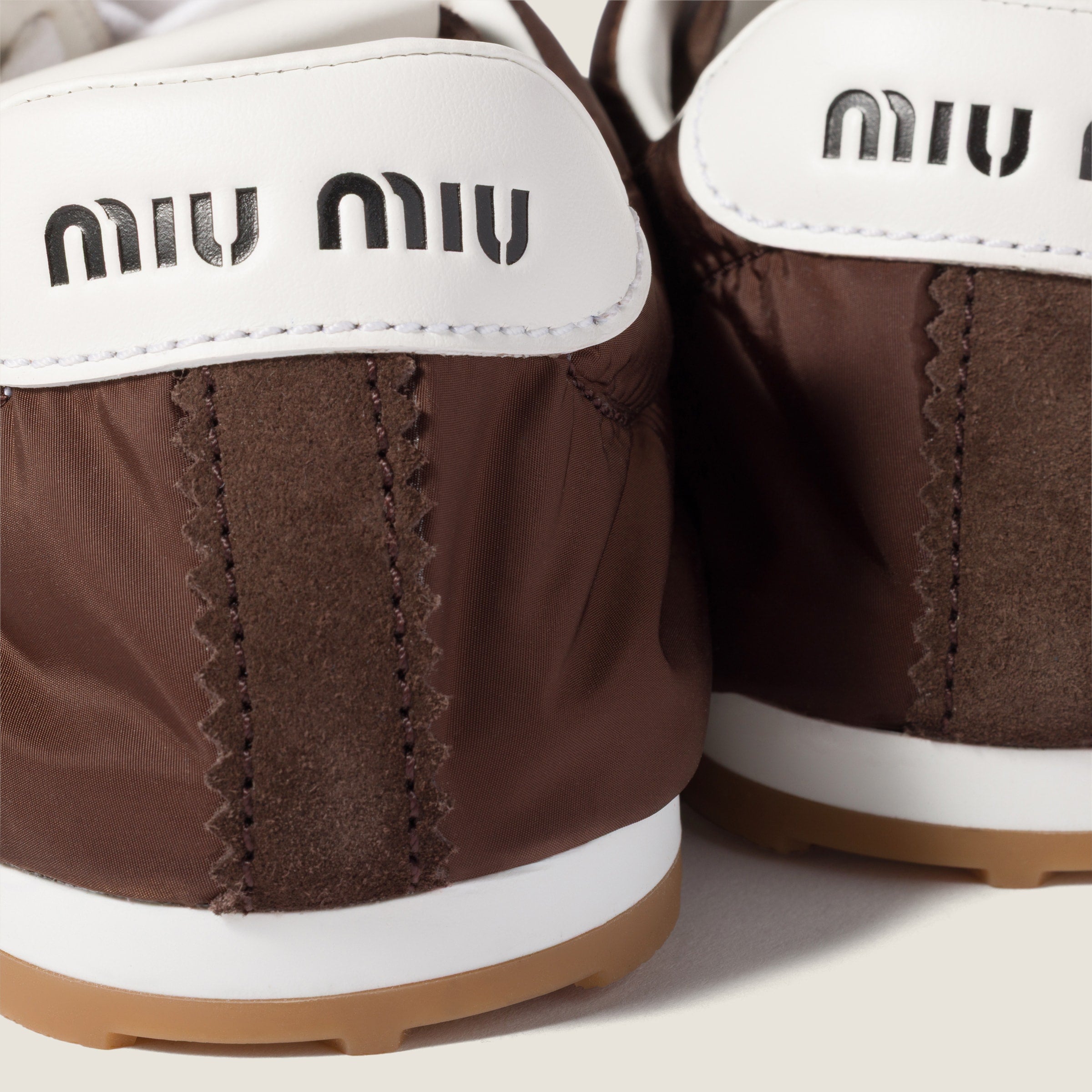 Plume technical fabric and suede sneakers