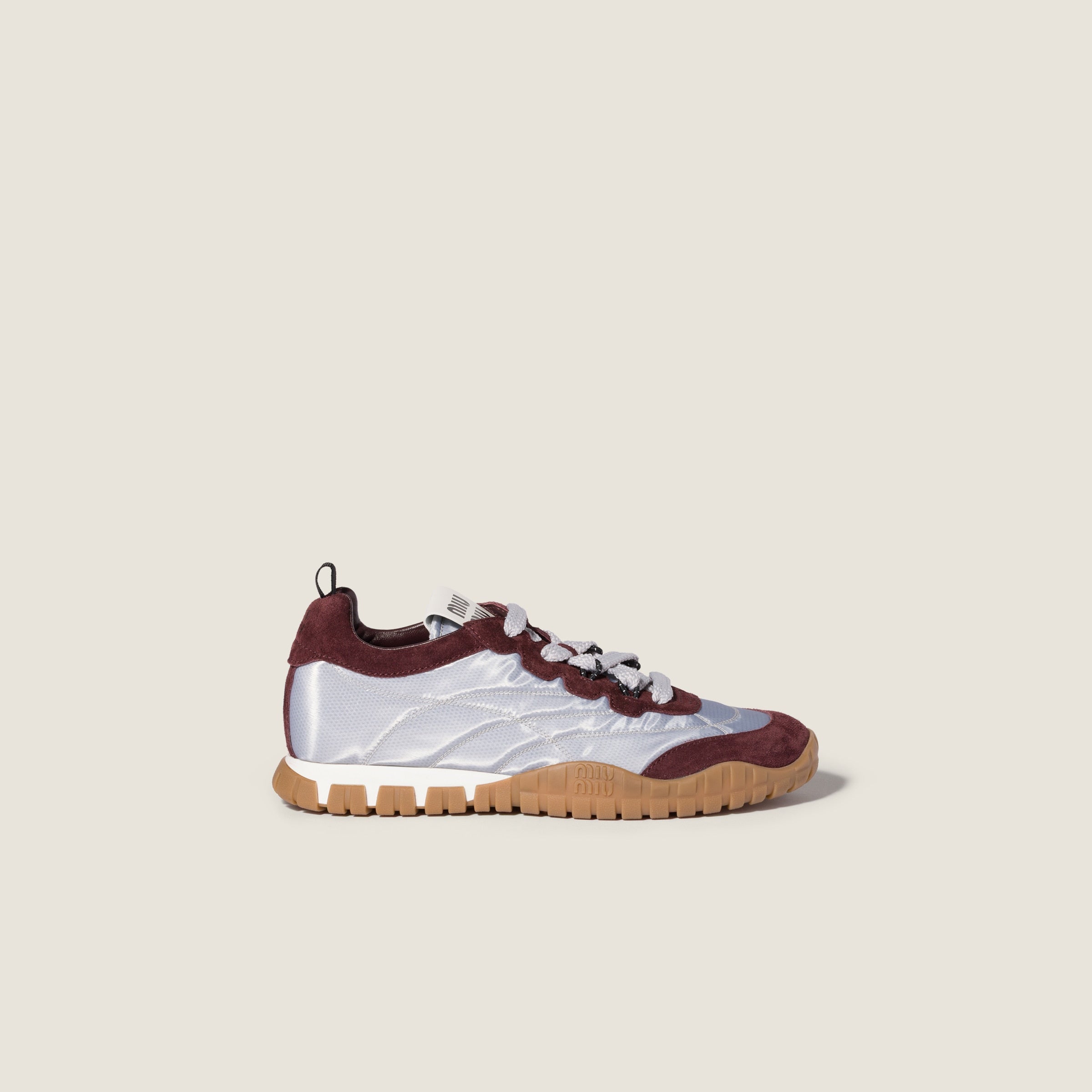 Tyre technical fabric and suede sneakers