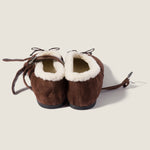 Suede and shearling ballerinas