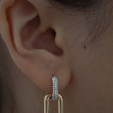 Kinn - Pavé Link Earrings Diamond