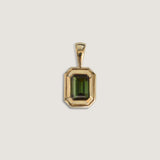 Kinn - Brooklyn Emerald Cut Pendant Green Tourmaline