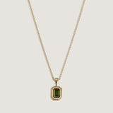 Kinn - Brooklyn Emerald Cut Pendant Green Tourmaline