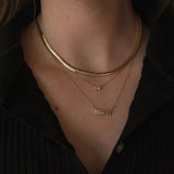 Kinn - Solitaire Floating Emerald Diamond Necklace