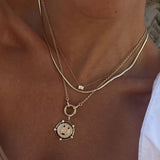 Kinn - Solitaire Floating Emerald Diamond Necklace
