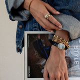 Kinn - Edith Pearl Ring Stack Gold & Silver