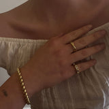 Kinn - Vintage Baguette Diamond X Ring