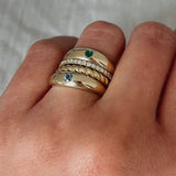 Kinn - Amelia December Birthstone Dome Ring Blue Topaz
