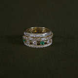 Kinn - Four Prong Eternity Ring Emerald
