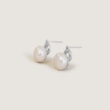 Kinn - Rose Pearl Earrings Silver