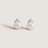 Kinn - Rose Pearl Earrings Silver